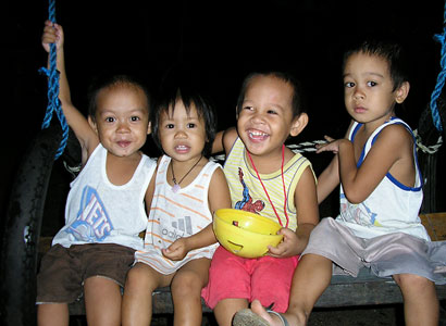 Castillo and Tuazon kids on the farm: Jason, Jael, Hallel and Jared.